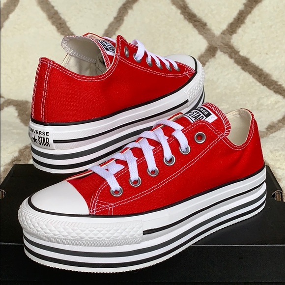 CONVERSE CTAS PLATFORM LAYER OX ENAMEL RED/WHITE/B - Picture 5 of 16